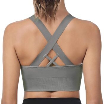 Supportive Sports Bras for Women High Impact, Women Sports Bra Cross Back Strappy, Women's Padded Sports Bras