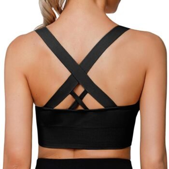 Supportive Sports Bras for Women High Impact, Women Sports Bra Cross Back Strappy, Women's Padded Sports Bras