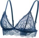 Lace Bralettes for Women No Underwire Sexy Triangle See Thru V Neck Unpadded Bra