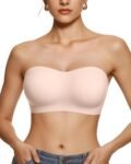 Women's Wireless Strapless Bra Seamless Padded Bandeau Bra Non-Slip Silicone Tube Top Push Up Convertible Bralette