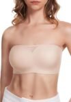 Strapless Bras for Women Seamless Non-Slip Silicone Padded Bandeau Bra Comfort Wireless Tube Top Bralette