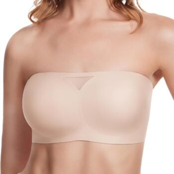 Strapless Bras for Women Seamless Non-Slip Silicone Padded Bandeau Bra Comfort Wireless Tube Top Bralette