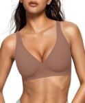 Womens Deep V Bras Wireless Comfortable Bra Supportive No Underwire Bras Tshirt Push Up  Plunge Seamless Bra