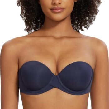 Women's Stay Put Padded Cup with Lift Underwire Push Up Strapless Bras