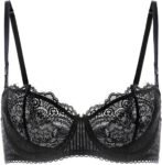Women's Sexy Lace Push Up Plus Size Bra Sheer Balconette Underwire Unlined