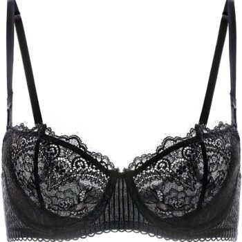 Women's Sexy Lace Push Up Plus Size Bra Sheer Balconette Underwire Unlined
