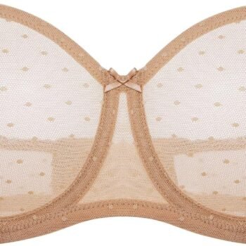 Women's Mesh Strapless Bra Sheer Unlined See Through Underwire Bras Plus Size